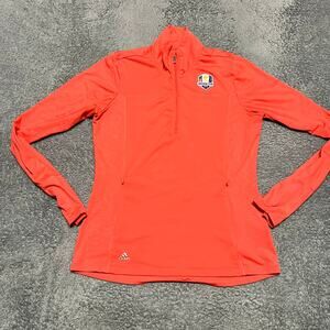 Adidas Golf Ryder Cup Shirt Womens Small Thumb Holes Quarter Zip Long Sleeve **